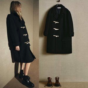 NEW ZARA wool toggle coat 3057 size S